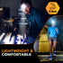 Foxelli Ultra Bright Rechargeable Headlamp - 1200 Lumen LED Light, IPX7 Waterproof, with Battery & Hooks
