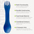 humangear GoBites Uno, Portable & Convertible Dining Ware, Multi-Functional Spork, Blue