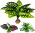 Reptile Artificial Plants, Terrarium Decorations for Aquarium Fish Tank, Amphibian Habitat Accessories (L Set-3pcs/B)