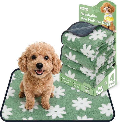 LOOBANI Washable Puppy Pads: Waterproof Reusable Pee Pads for Dogs, Non-Slip and