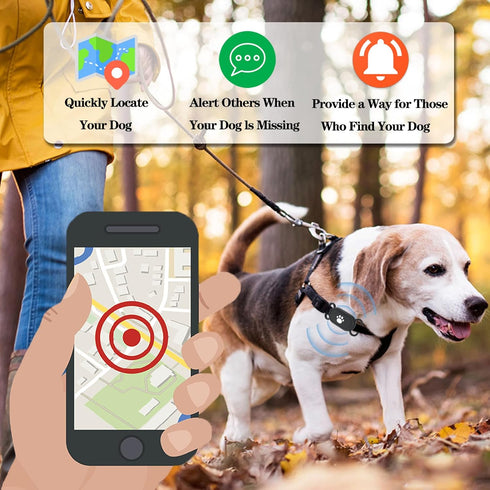 Waterproof Dog Collar Holder for Samsung Galaxy SmartTag2, Silicone GPS Tracker Loop Holder, Anti-Lost Case (Black)
