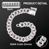 Silver Cuban Dog Chain Collars, Metal Choke Collar with Secure Buckle, Pet Crystal Necklace for Small Medium Large Dogs