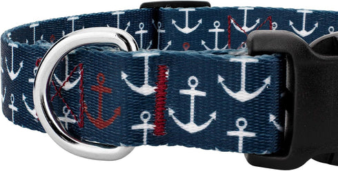 Country Brook Petz Deluxe Dog Collar - Made of Premium Polyester for Durability, Comfort & Style, Medium, Anchors Away