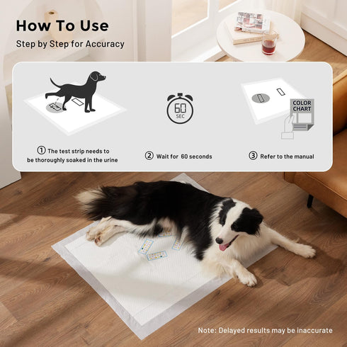 22"x22" 5 Counts 6-Parameter ZOMISIA Health Monitoring Puppy Pee Pad with Color Indicators, - Urine Test, Disposable