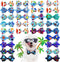 20pcs Ocean-Themed Dog Bow Ties for Small Medium Dogs, Adjustable Pet Bowtie Collar Charms, Sea Pattern Necktie for