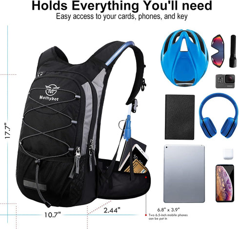 Insulated Hydration Backpack Pack with 3L BPA Free Leak Proof Water Bladder for Hiking Camping