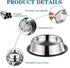 3 Packs Cat Bowls - 4.5 Inch Non-Slip Stainless Steel Small Cat Wet Food Bowl, 7 Oz Pet Feeding Bowl for Kittens and