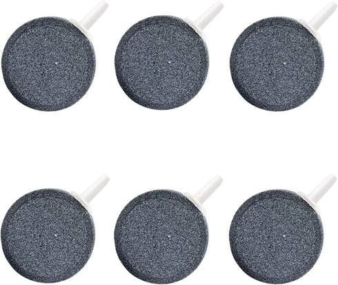 Aquarium Air Stone Disc - 1.6 Inch Bubble Diffuser, 6Pack for Fish Tank