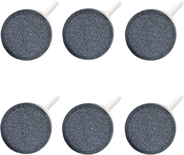 Aquarium Air Stone Disc - 1.6 Inch Bubble Diffuser, 6Pack for Fish Tank