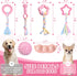 Puppy Toys, 6 Pack Teething Chew Toys for Small Breed, Cute Pink Soft Rubber Durable Dog Toys Set