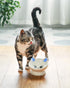 Raised Cat Food Bowl Ceramic, 15° Tilted Design, Anti Vomiting Backflow Prevention for Cats and Small Dogs, Blue