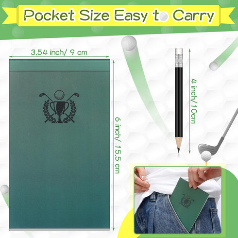 Yexiya Waterproof Golf Scorecard Book with Pencil, All Weather Golf Notebook, Pocket Golf Score Book for Men