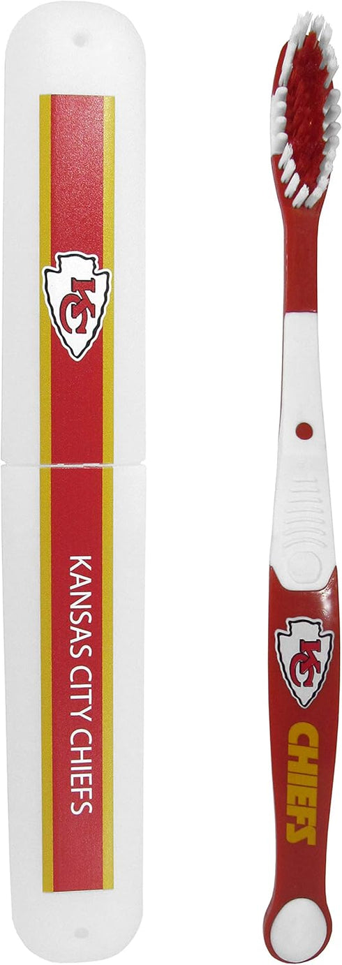 NFL Kansas City Chiefs Unisex Travel Set Toothbrush and Travel Case