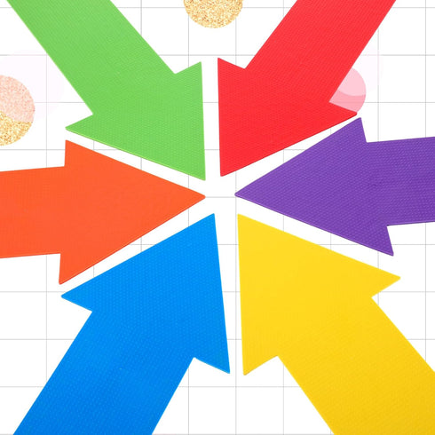 Douaowoc 12 Pack 15 Inch (6 Colorful Arrow Spot Marker, Non-Slip Directional Arrow Floor Marker Safe Road Instructions