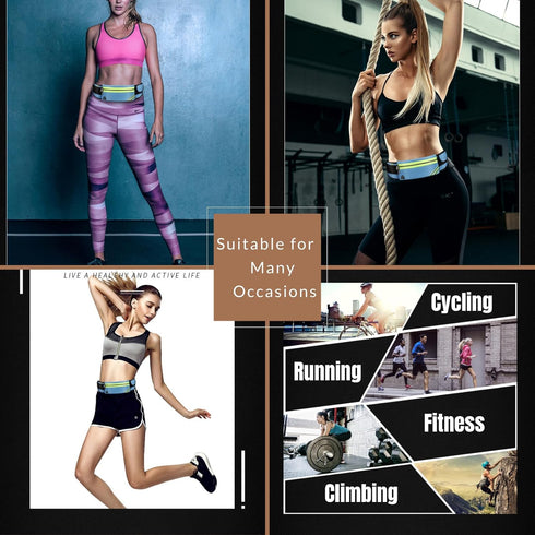 USHAKE Running Belt with Bounce-Free Pouch for iPhone and Samsung Galaxy, Ideal for Running, Walking, Gym Workouts