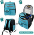 PetAmi Airline Approved Dog Travel Backpack - Teal Blue with Food Container and Collapsible Bowls