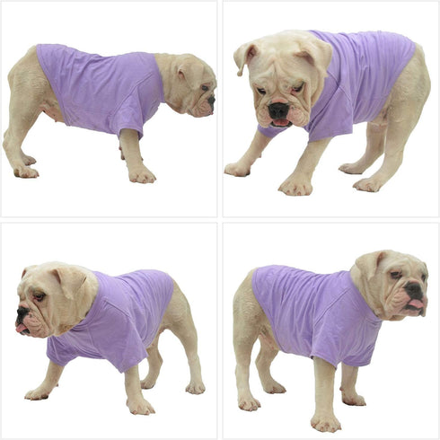 Lovelonglong Bulldog Clothes Dog T-Shirt for French Bulldog, English Bulldog, American Pit Bull (Violet B-M)