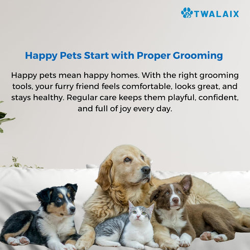 6 1 in Pet Grooming Kit for Dogs & Cats - Deshedding Brush, Undercoat Rake, Slicker Brush, Nail Clipper, Nail File