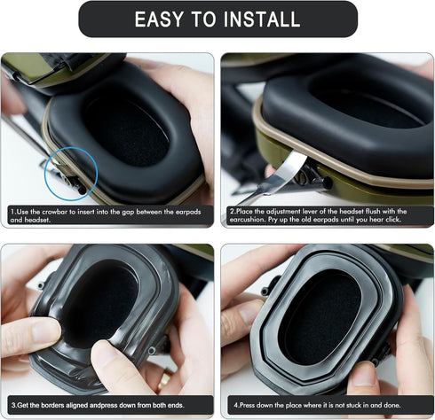 GEVO Gel Ear Pads for Walker's Razor Earmuffs, Comfortable and Soft Replacement Gel Ear Cups with Silicone Material