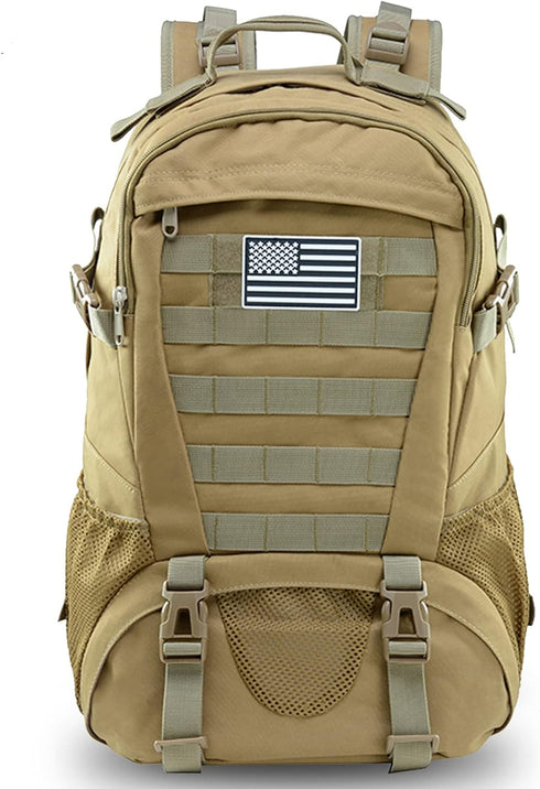 Jueachy Tactical Backpack for Men, Waterproof 30L Hiking Day Pack Molle Military Rucksack with USA Flag Patch