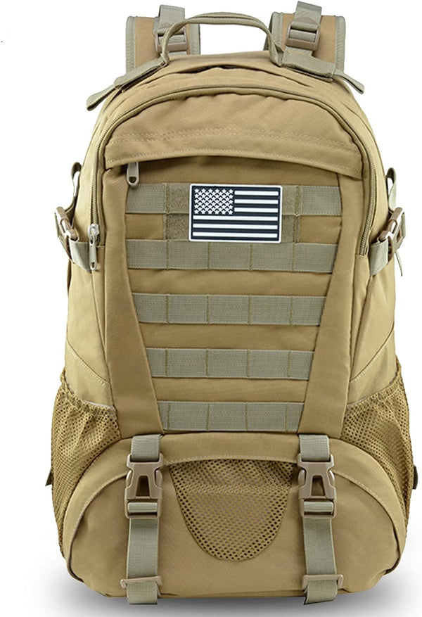 Jueachy Tactical Backpack for Men, Waterproof 30L Hiking Day Pack Molle Military Rucksack with USA Flag Patch
