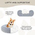 23'' Calming Dog Bed, Plush Anti-Anxiety Round Washable Pet Bed for Small Dogs, Cozy Soft Grey Marshmallow Cuddler