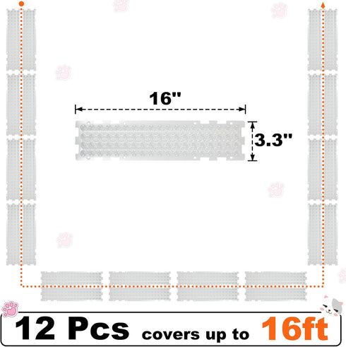 Nuanchu 12 Pieces Cat Repellent Outdoor Mat, Spiked Deterrent Pet Mat for Outdoor Garden Window Sofa