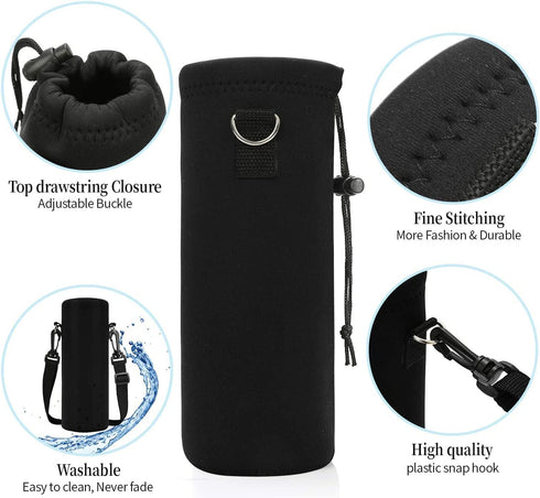 1000ML 34OZ AMARY Neoprene Water Bottle Carrier Bag with Adjustable Shoulder Strap,Insulated Water Bottle Cover