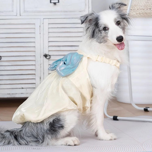 FLAdorepet Large Dog Princess Dress, Christmas Holiday Wedding Costume for Extra Large Dogs, Soft Summer Vest (White,