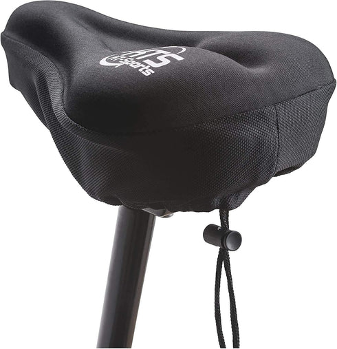 KT-Sports Comfort Gel Bike Seat Cushion - Padded Cover with Anti-Slip Design, Drawstring for Men & Women