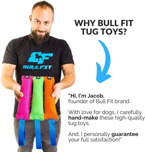 K9 Dog Bite Tug Toy with 2 Strong Handles, Durable French Linen, Perfect for Tug of War and Puppy Training