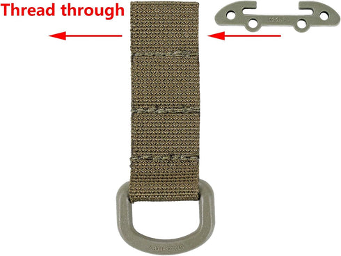 Tactical Gear Molle Clip D Ring Hook T-Mount Bar, Hanging Plastic Carabiner Glove Clip, Key Holder Battle Belt
