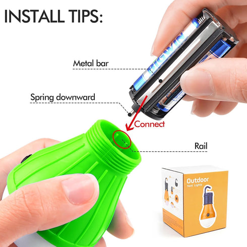 FLY2SKY Portable Tent Lamp, 4 Packs LED Lights with Clip Hook for Camping, Emergency, and Outage