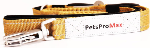 Tactical Dog Leash for Large Dogs, Heavy Duty Elastic Bungee with Car Seat Belt Clip, Brown