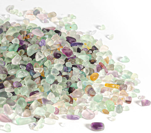 T4U Crystal Chips Stone - 1LB Crushed Quartz Glass for Crafts, Vases, and Aquarium Gravel