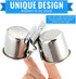 2 Tioncy Pcs Clip on Water Bowl for Birds Parrot Feeding Double Cups Dishes Hanging Stainless Steel Food Water Bowls