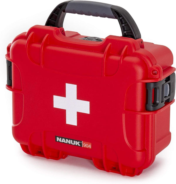 Nanuk 904 Waterproof Case - Empty - First Aid Prepper Survival Gear - Dust and Impact Resistant - Red