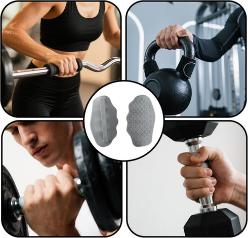 lasuroa 2pcs Weight Lifting Grips, Anti-Slip Silicone Gym Grips for Men & Women Sweat-Resistant Hand Protection