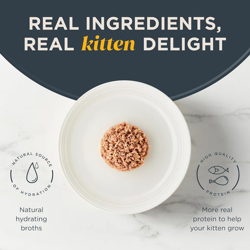 Reveal Natural Wet Kitten Food, 8 Count, Grain Free, Chicken and Tuna in Broth Variety, 2.47 oz Cans