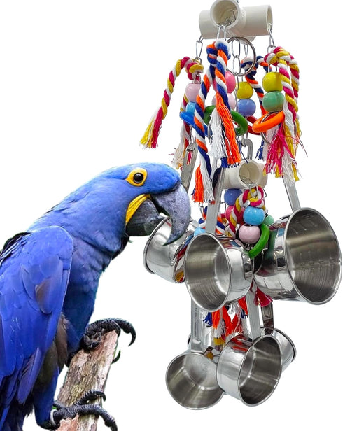 New Upgraded Metallic Pots and Multicolored Ring Toys, Pullable 8 Stainless Steel