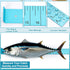 Zonon 1/8" 48" Thick x Long Fish Measuring Board Anodized Aluminum Fish Ruler Aqua Blue Corrosion Resistant Boat