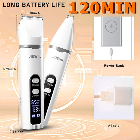 JIUWIIL 4 1 Trimmer Trimmer Dog Clippers for Grooming, in Dog Grooming Kit Hair Clipper with LCD Display, Dog