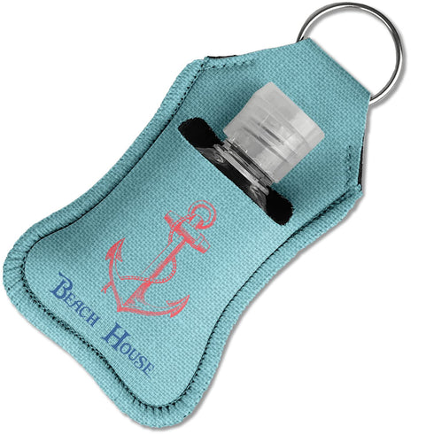 Small Personalized Chic Beach House Hand Sanitizer & Keychain Holder