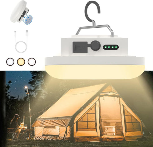 Hanging Camping Tent Light LED Rechargeable Portable Lantern Waterproof Outdoor Camp Lamp