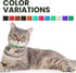 BRONZEDOG Leather Cat Collar with Removable Bells, Non-Breakaway Kitten QR Tag for Girl Boy, Red & Gold (9" - 12")