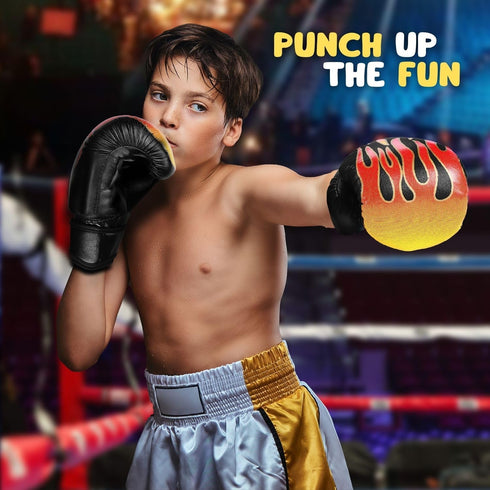 Flexzion Boxing Gloves for Kids 4oz - Training Punching Bag Mitts with Faux Leather & Wrap-Around Wrist Protection