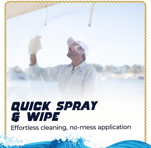 16.9 oz Salty Captain Captain Clears Cleaner Marine Glass, Strataglass & Isinglass Cleaner Removes Dirt, Salt & Grime