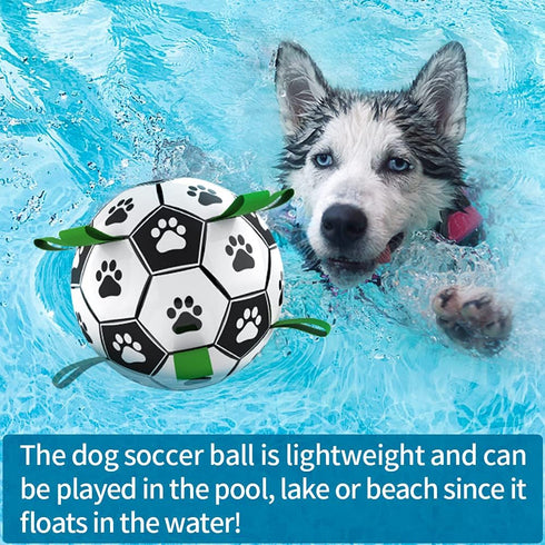 Dog Toys Soccer Ball with Straps - World Cup Interactive Tug of War Toy, Durable for Medium & Large Dogs (8 Inch)