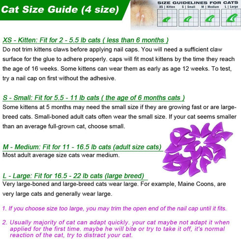 VICTHY 100pcs Cat Nail Caps, Cat Claw Covers with Adhesive Glue and Applicators, 10 Colors (L)