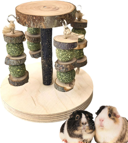 Genrico Gerbil Toys | Multifunctional Natural Wood Teether Treats - Gnawing Toys - for Gnawing and Chewing Small Pets